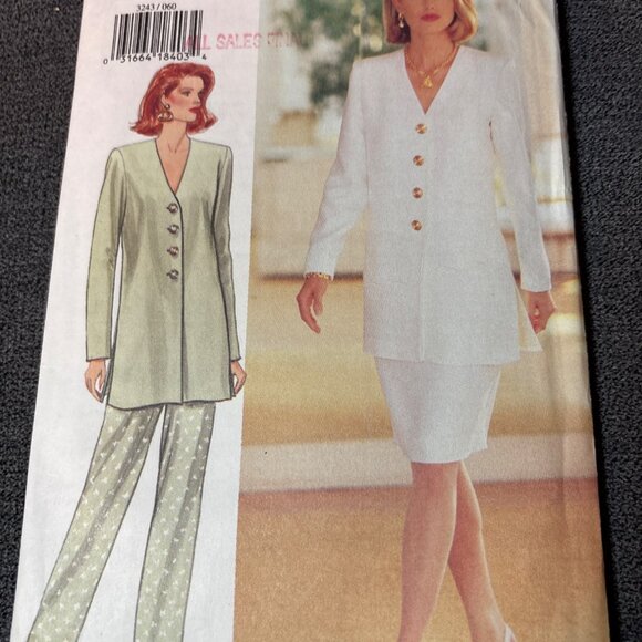 Butterick 3243 Sewing Pattern Size 6-8-10 Blazer Skirt Pants uncut 1990s - Picture 5 of 5